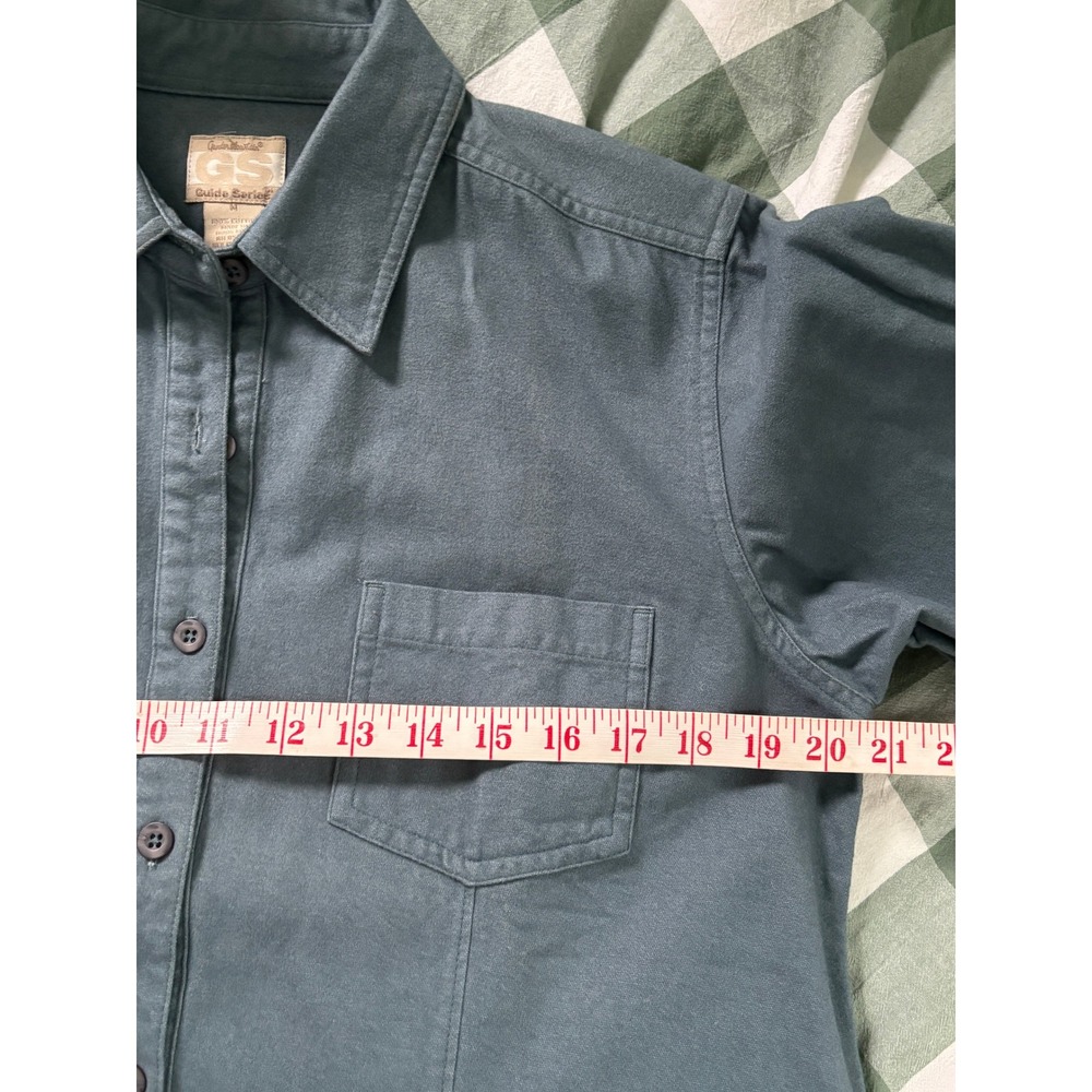 Gander Mountain Guide Series Women Blue Gray Cotton Button Down Utility Shirt M - Picture 5 of 6